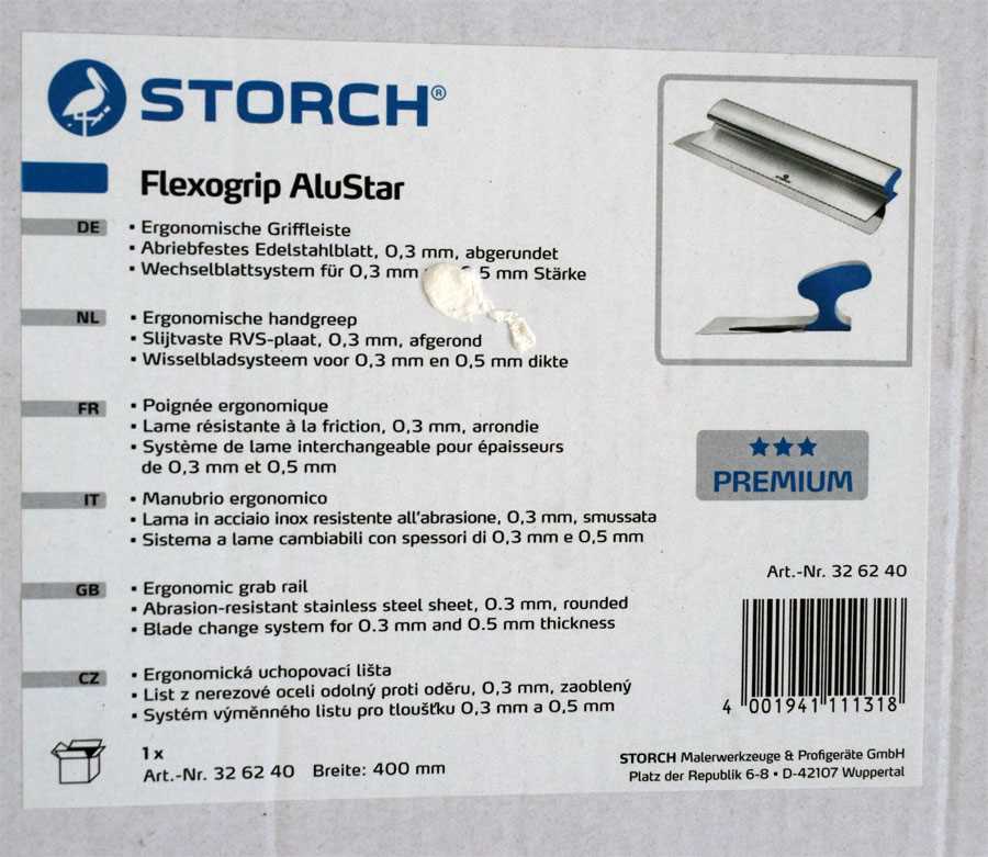 Купить Шпатель 400 мм Storch со сменными лезвиями Flexogrip AluSTAR недорого
