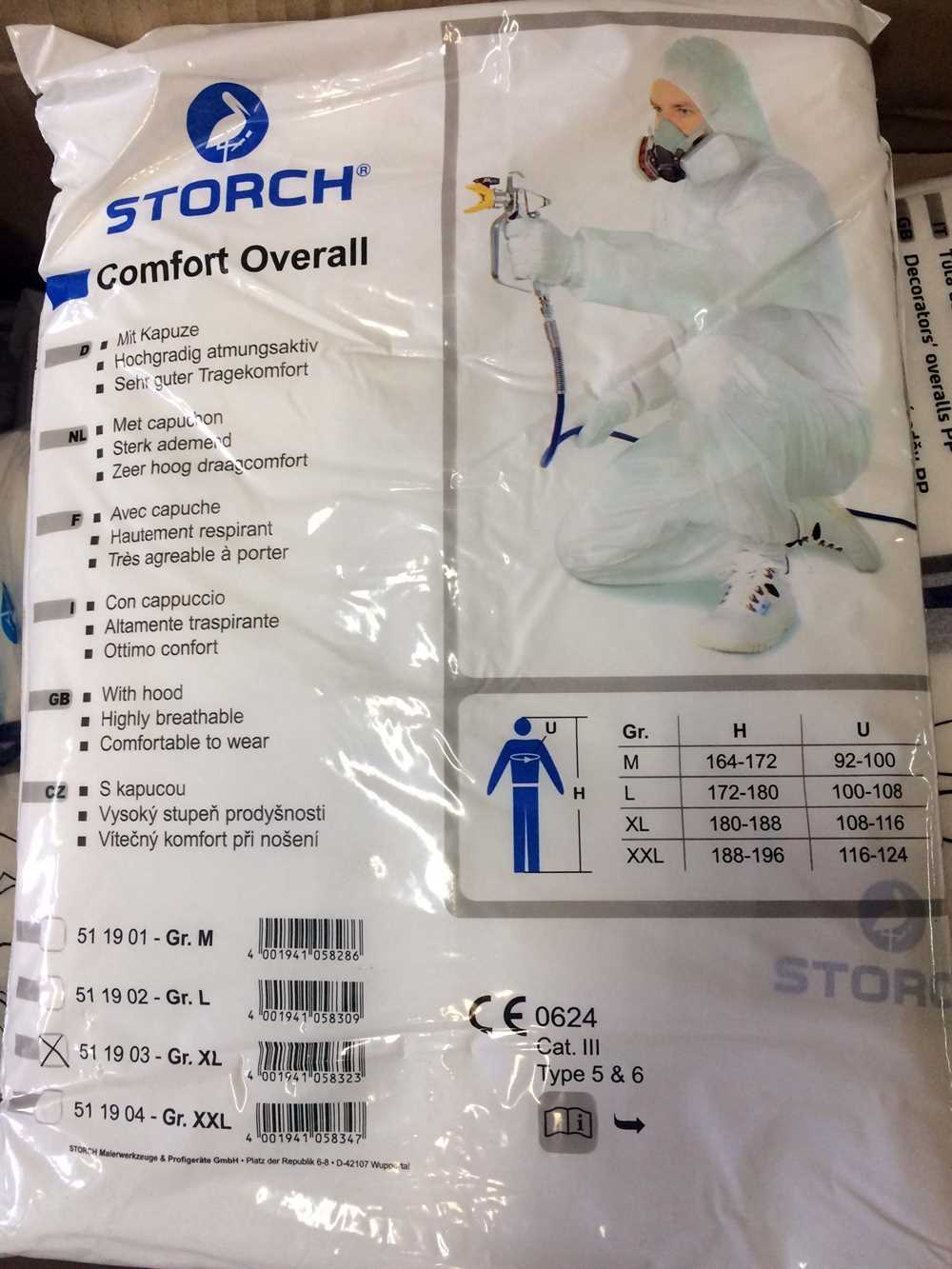 Купить Комбинезон малярный Comfort Storch XL, защитный, полипропилен недорого