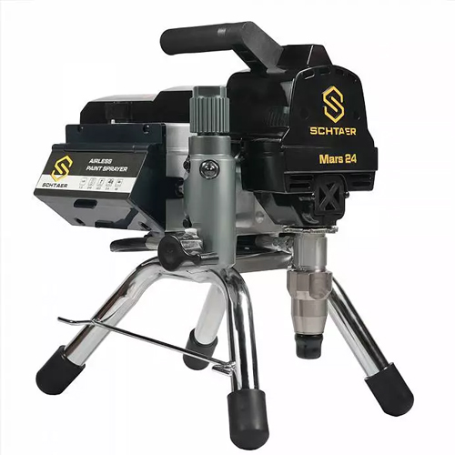 Schtaer Mars 24 – компактный легкий поршневой окрасочный аппарат с фильтром материала, электронной регулировкой давления и бесщеточным мотором.